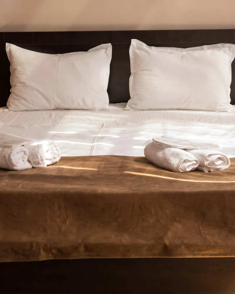 Warm tones and comfortable bedding in Standard Double Room with Garden View