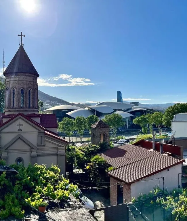 Church and rooftops in the hotel's surroundings